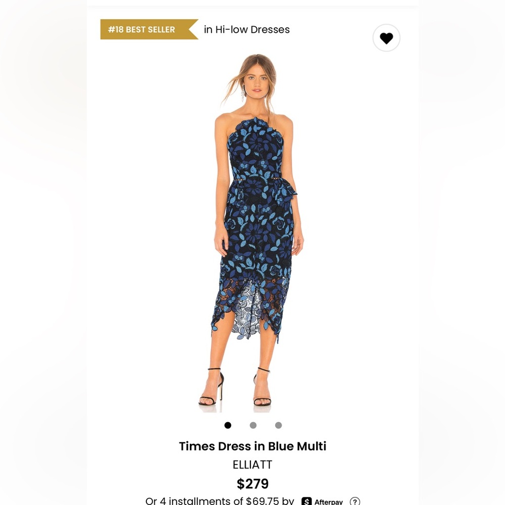 Elliatt Times Dress in Blue Multi Size S